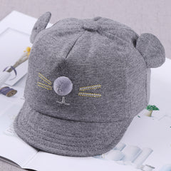 Cat Children Hat Hairball Baby Double Sided Woolen Cloth Sun Hat