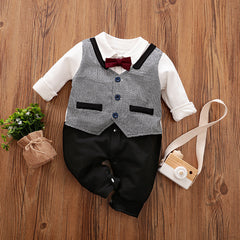 Baby Jumpsuit Spring And Autumn Models Foreign Trade Gentleman Baby Clothes Long-Sleeved Baby Clothes Baby Clothes