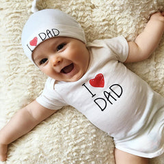 I Love Dad English Letter Jumpsuit Baby Romper