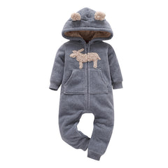 Long-sleeved fleece baby clothes romper