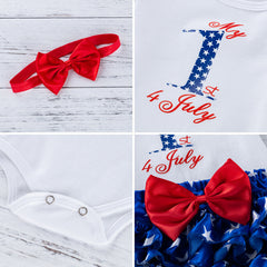 American Independence Day Baby Clothes Cartoon Letter Short Sleeve Romper