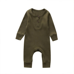 New Baby Jumpsuit Sunken Stripe Trousers Romper Western Style