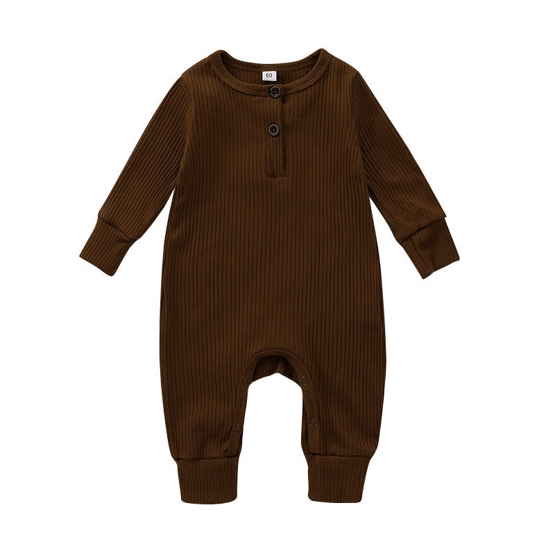 New Baby Jumpsuit Sunken Stripe Trousers Romper Western Style