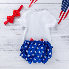 American Independence Day Baby Clothes Cartoon Letter Short Sleeve Romper